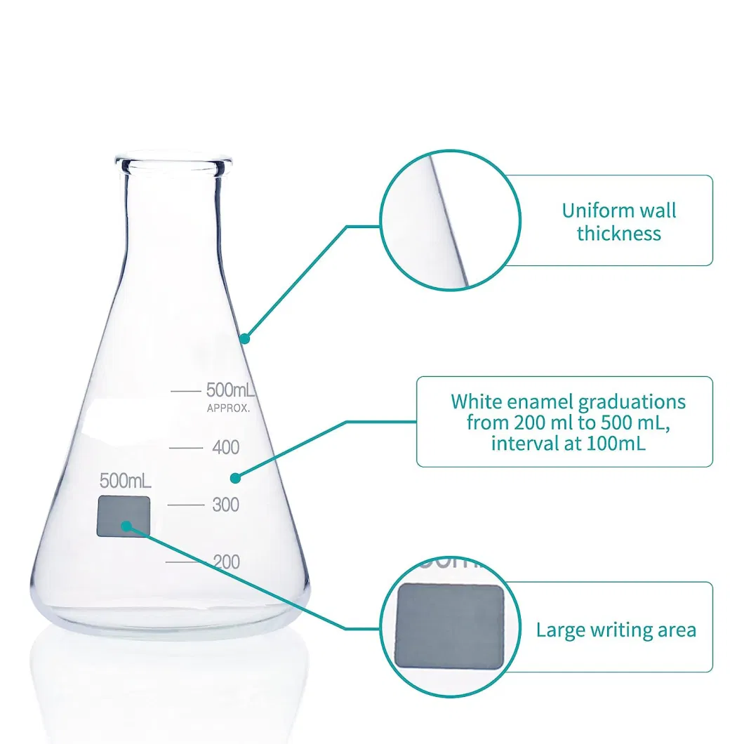Thickened Wall 1000ml Glass Erlenmeyer Flasks Triangle Flask