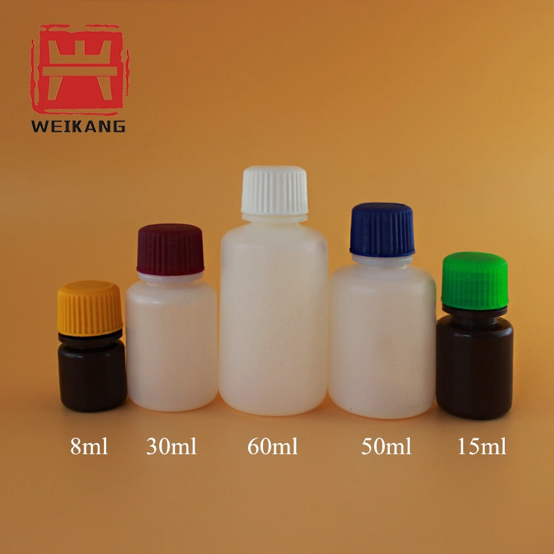 Laboratory Round Plastic Media Storage Reagent Bottle8ml 60ml 100ml 250ml