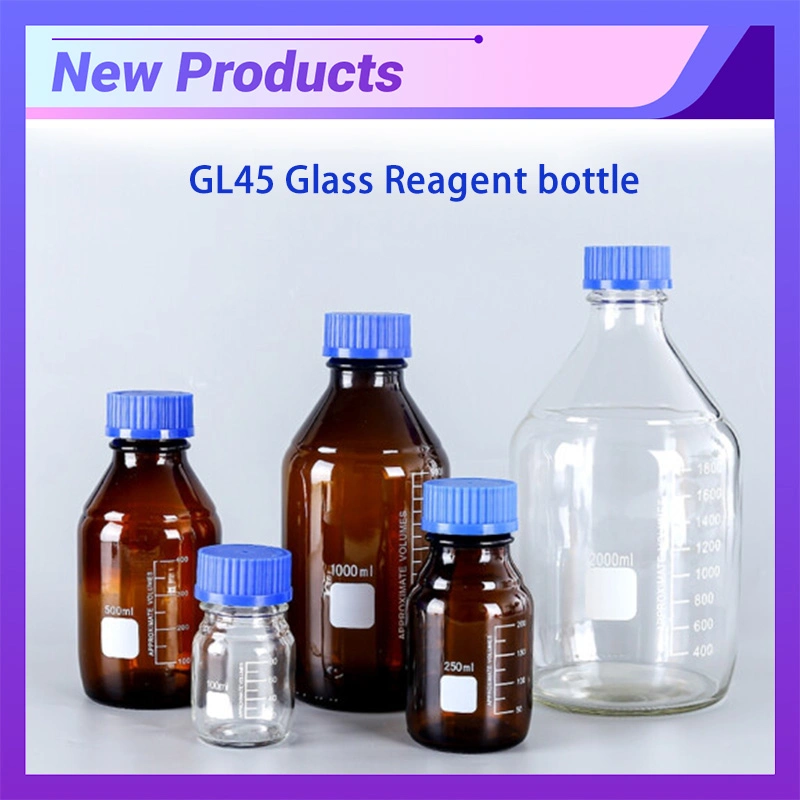 New Product Customized Color Gl45 Screw Cap 250ml 500ml 1000ml 2000ml Glass Reagent Bottle