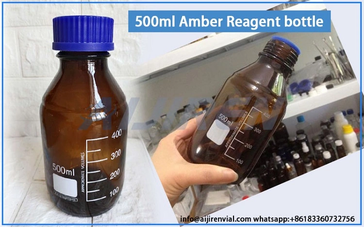 Sample Customization Lab Graduated Borosilicate Glass Chemical Reagent Media Bottle with Screw Cap