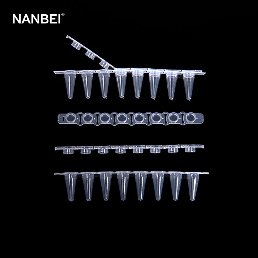 Laboratory Plastic PP PCR 8 Strip Tubes Ultra Thin