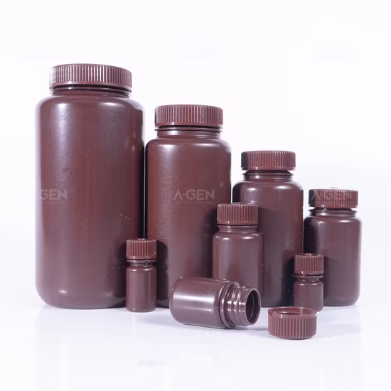 Lab Consumables 1000ml HDPE Wide Mouth Screw Cover White Plastic Reagent Bottles